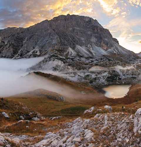 Tramonto al Passo Val Parola d'autunno